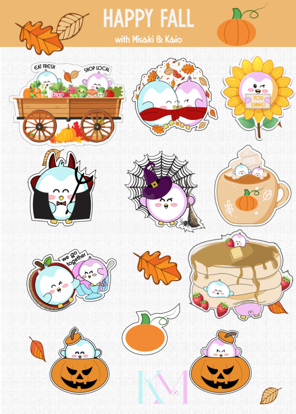 Fall Penguin Sticker Sheet