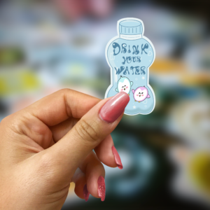 drink your water kawaii penguin sticker