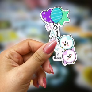 hang in there penguin kawaii stickers