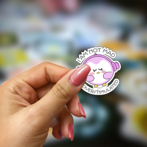 cute penguin sticker overstimulated