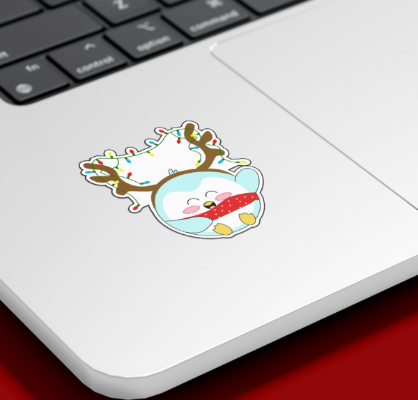 cute penguin reindeer christmas stickers