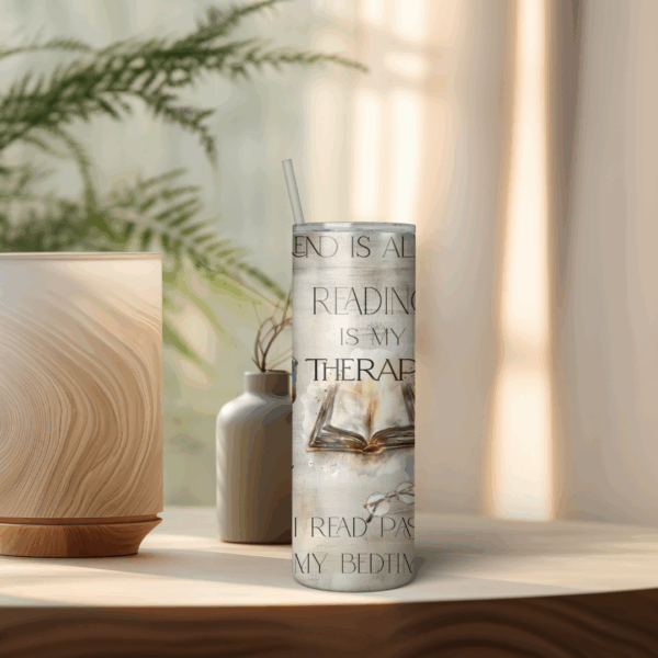 Reading is my Therapy Tumbler Wrap - Image 3